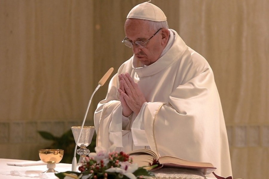 Francisco en Santa Marta: &#039;María nos cuida, nos defiende y no se avergüenza de nosotros&#039;